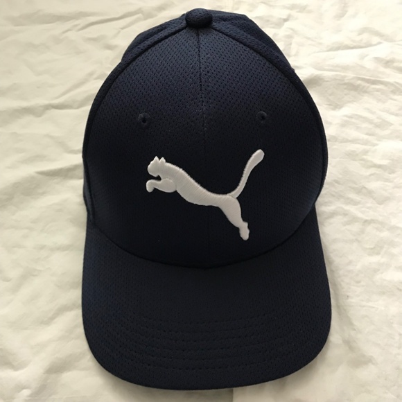 NWOT PUMA Jaguar Baseball Cap L/XL Hat Dark Navy Blue Mesh Back Unisex - Picture 3 of 10